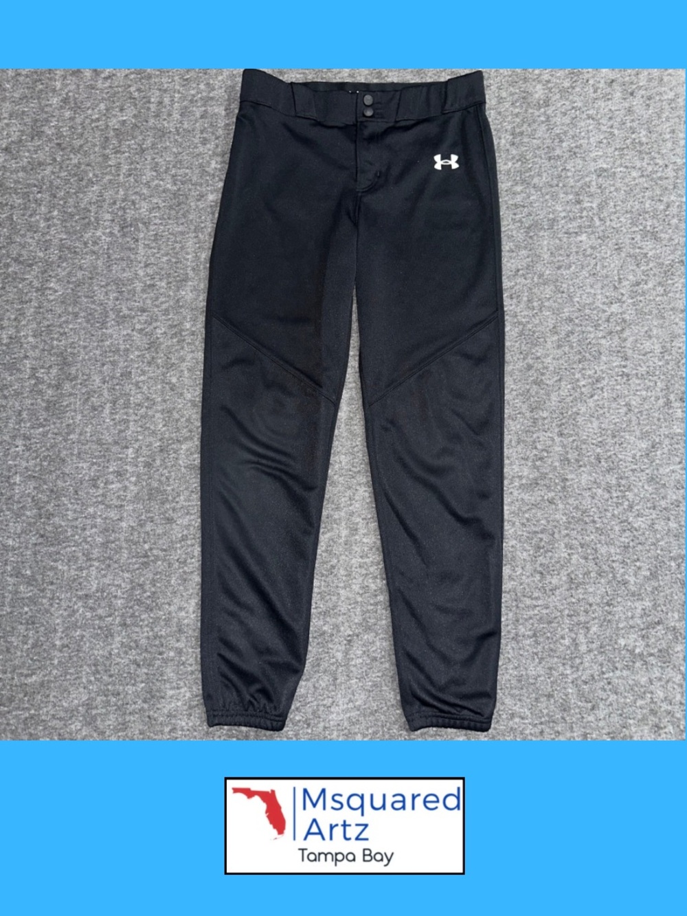 Under Armour Boys YLG Black Baseball Pants Youth Large Belt Loops Athletic